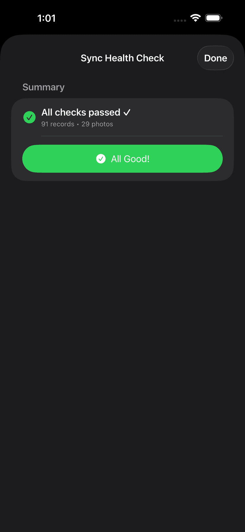 iCloud Sync Status