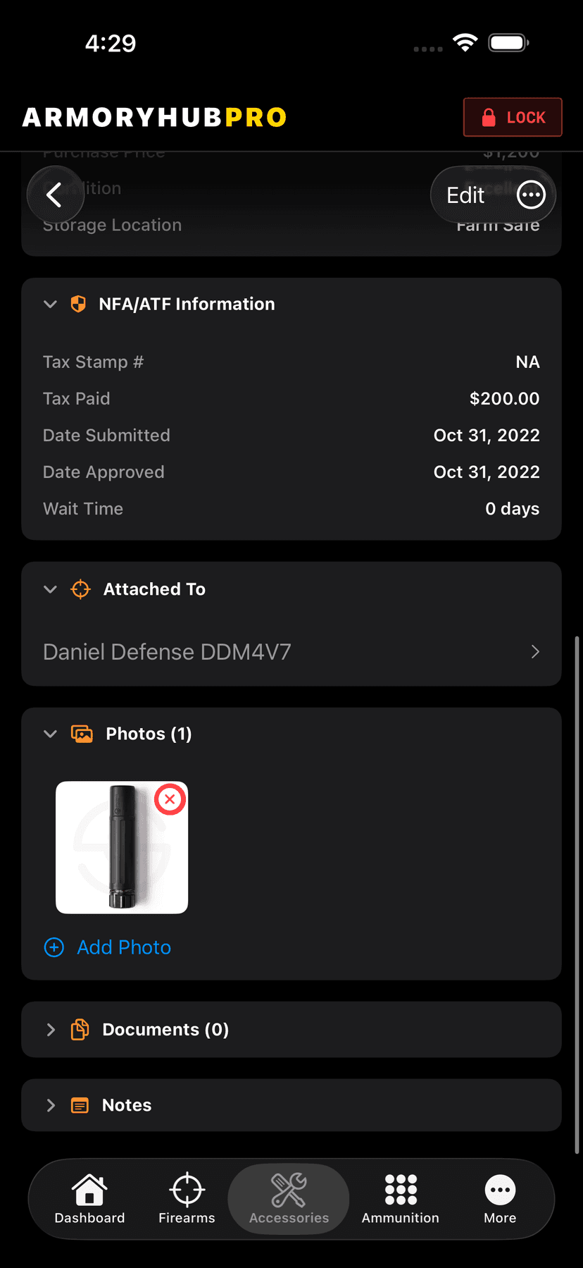 NFA Item Information