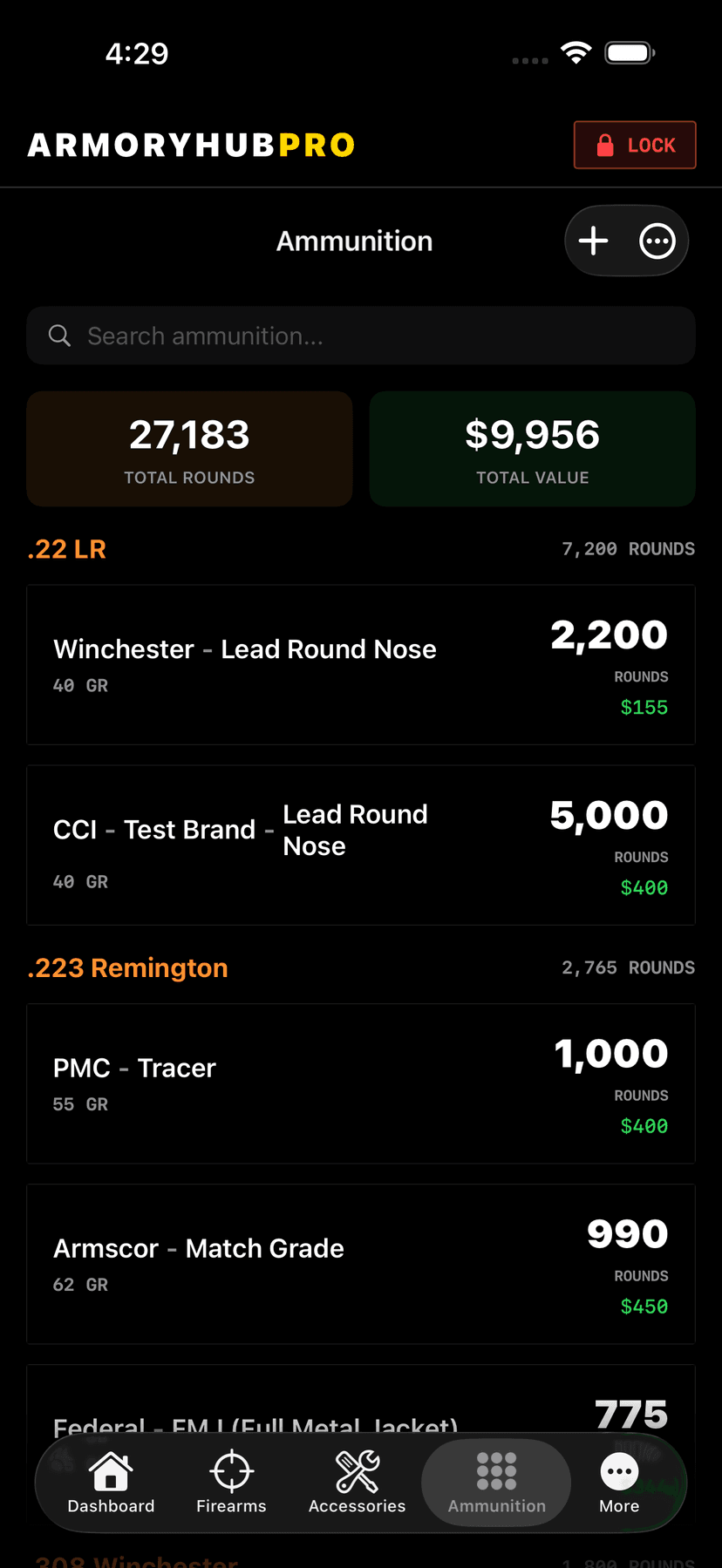Ammunition Tracking