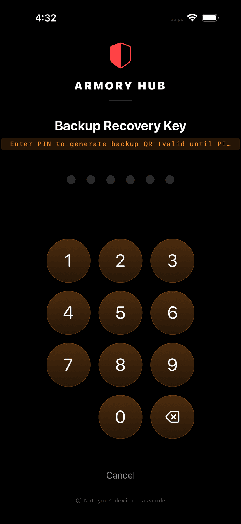 Backup Recovery Key