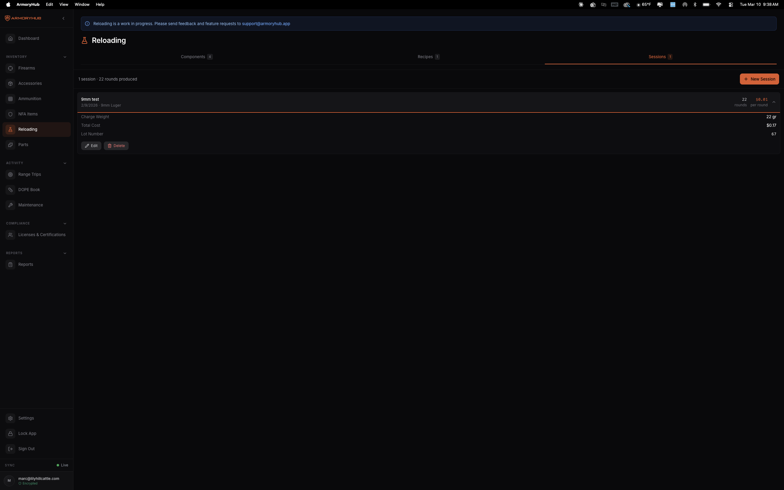 ArmoryHub Desktop — Reloading