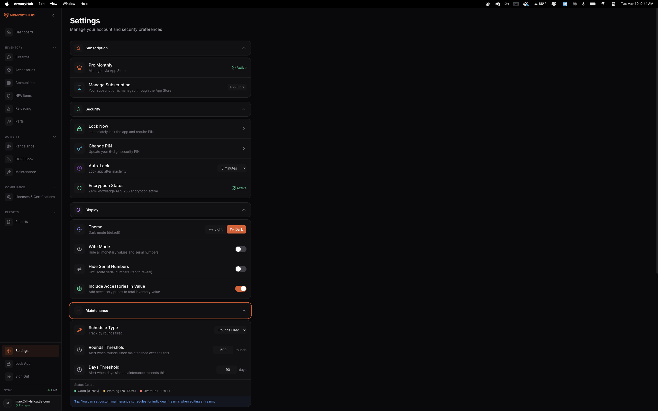 ArmoryHub Desktop — Settings